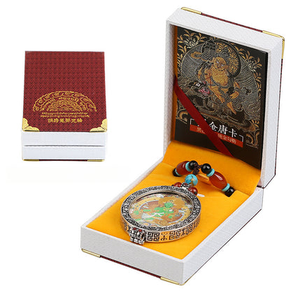 Thangka Pendant - Oval Design with Openable Micro Thangka Box
