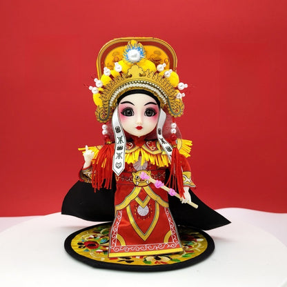 7-Inch Silk Chinese Opera Doll - Traditional Handmade Peking Opera Flower Dan Figurine