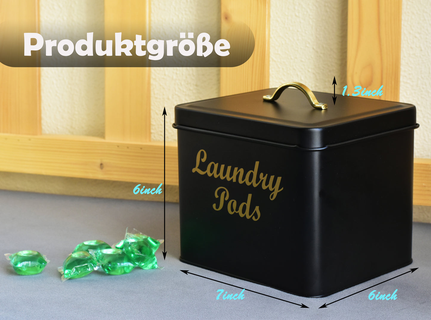 Laundry Pods Container for Laundry Room - Detergent Pods Holder with Lid Dryer Sheet Holder for Laundry Room Décor and Organization