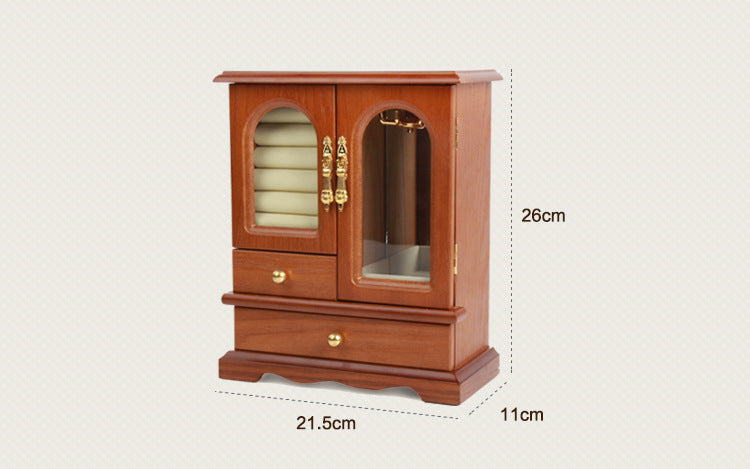 Vintage Wooden Jewelry Box - Creative Storage for Necklaces, Rings, and Earrings