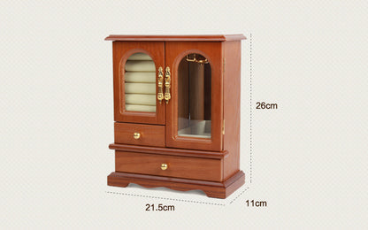 Vintage Wooden Jewelry Box - Creative Storage for Necklaces, Rings, and Earrings