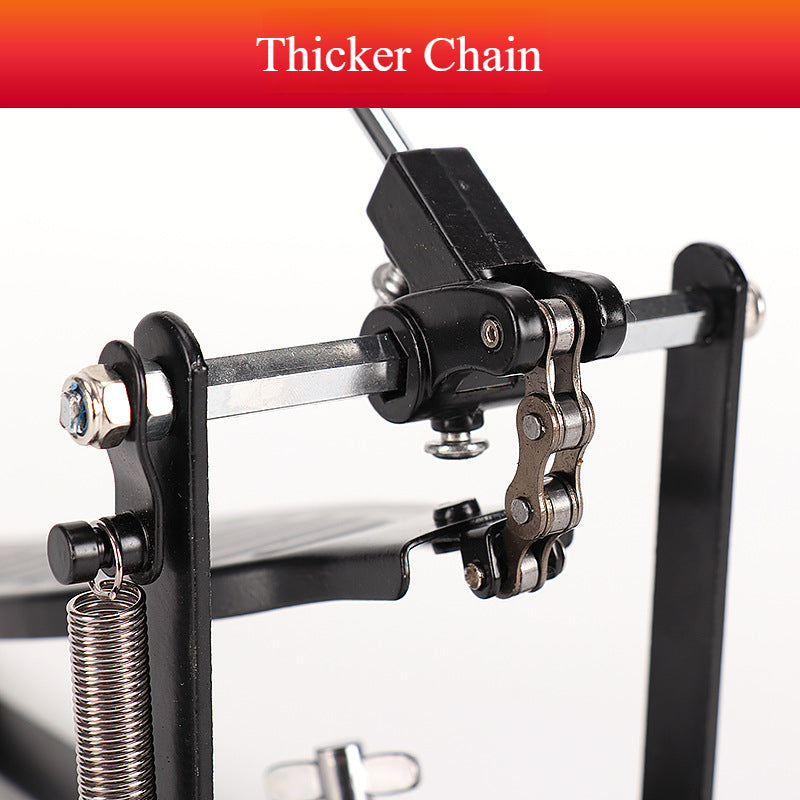Aluminum Bass Drum Pedal - Single Chain Drive Kick Pedal for Drum Set (Silver/Black, 25x15x10cm, 700g)