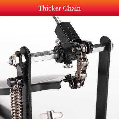 Aluminum Bass Drum Pedal - Single Chain Drive Kick Pedal for Drum Set (Silver/Black, 25x15x10cm, 700g)