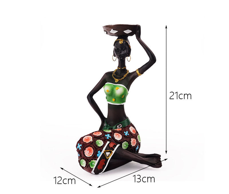 European Style Black Man Candle Holder, Resin Art Craft, Unique Cafe and Bar Decor