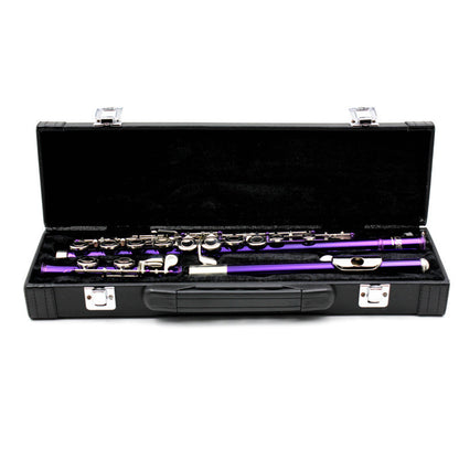 Black Leather Flute Case with Velvet Interior – Compact Protective Storage Box, Durable & Lightweight