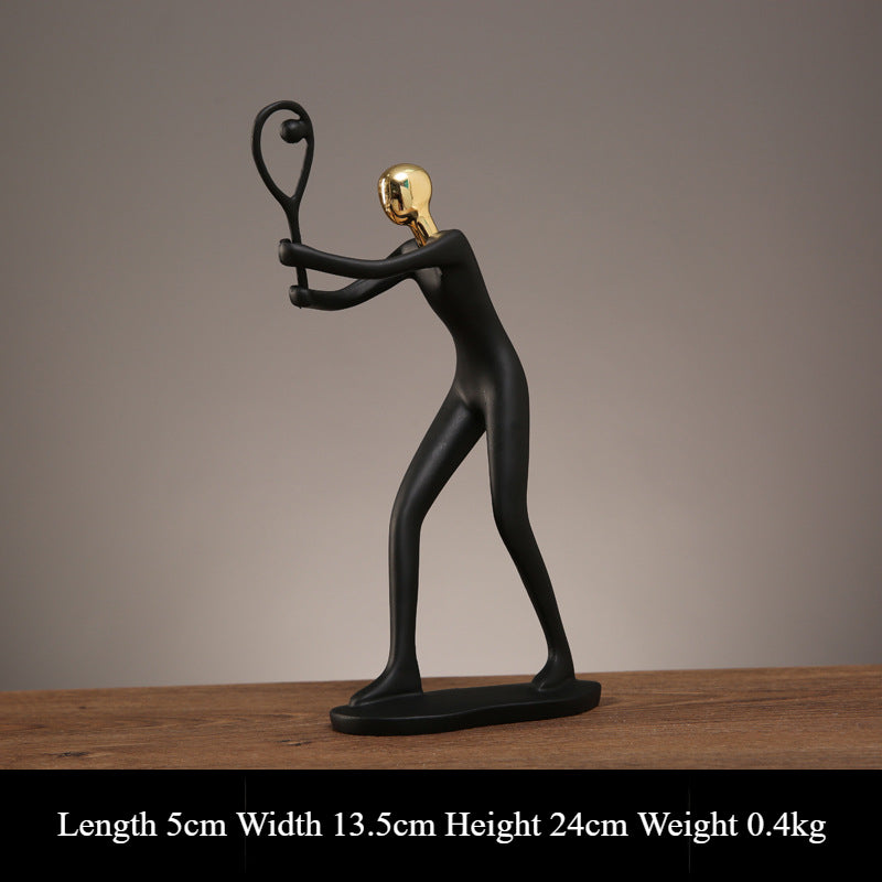 Dynamic Sports Resin Statue – Ideal for Home, Office, and Shelf Decoration