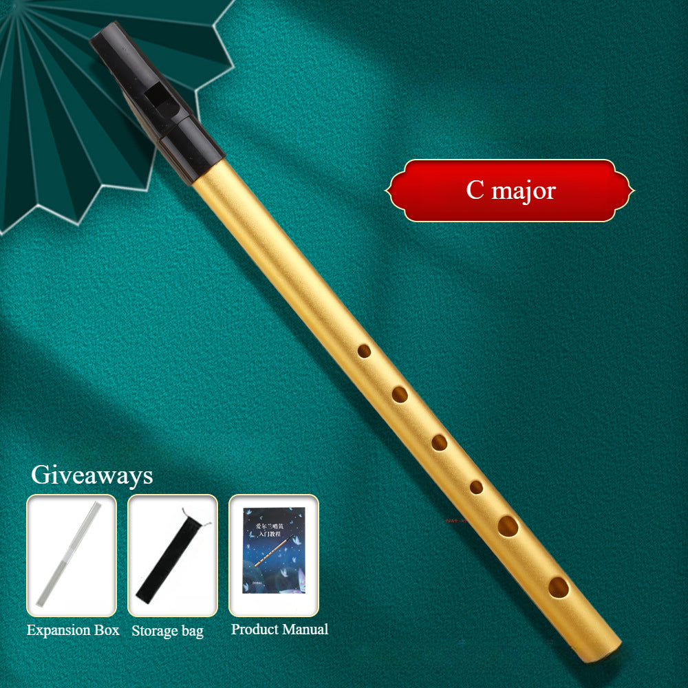 Irish Whistle in C/D Key - ABS Resin Mouthpiece with Dust Bag (C:34cm/D:30cm) Sweet & Bright Tone