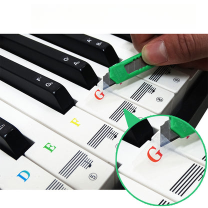 Transparent Piano Sticker Set – 88-Key Note Labels with Music Scale and No Residue