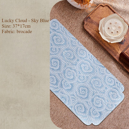 Chinese Style Incense Mat - Cotton Linen Tea Table Mat with Anti-Slip Backing