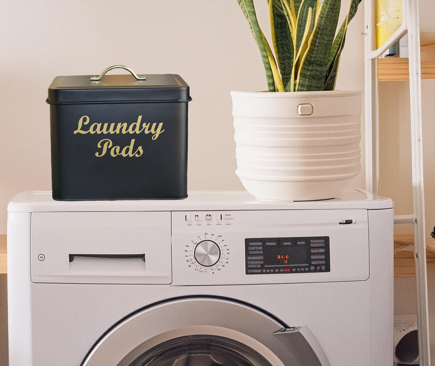 Laundry Pods Container for Laundry Room - Detergent Pods Holder with Lid Dryer Sheet Holder for Laundry Room Décor and Organization