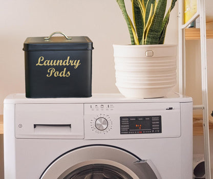 Laundry Pods Container for Laundry Room - Detergent Pods Holder with Lid Dryer Sheet Holder for Laundry Room Décor and Organization