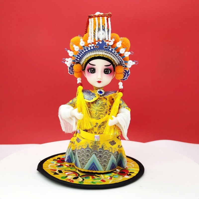 7-Inch Silk Chinese Opera Doll - Traditional Handmade Peking Opera Flower Dan Figurine
