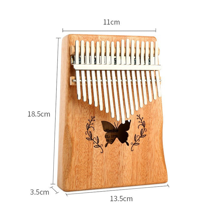 17-Key Kalimba Thumb Piano - Mahogany Wood Body & Mineral Metal Keys