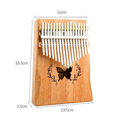 17-Key Kalimba Thumb Piano - Mahogany Wood Body & Mineral Metal Keys