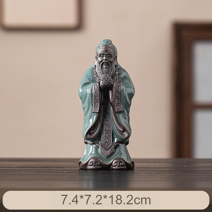 Ceramic Confucius Statue - Handcrafted Historical Figure Decor for Study & Living Room
