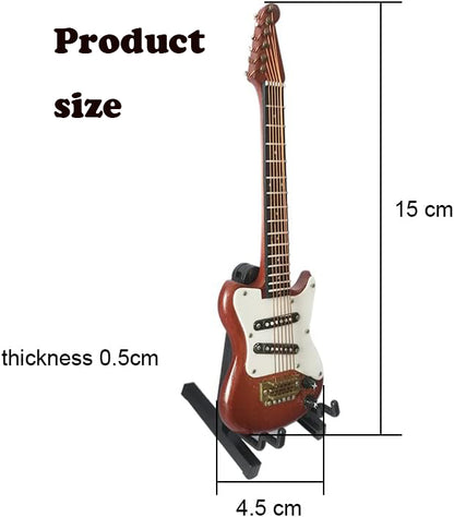 Mini Electric Guitar Model Mini Musical Ornament Mini Guitar Handicraft Ornaments Guitar Decorations for Gift