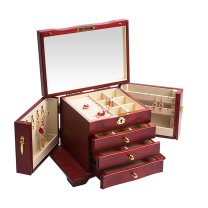 Creative Wooden Jewelry Box - Stylish Storage for Earrings, Bracelets, Necklaces & More