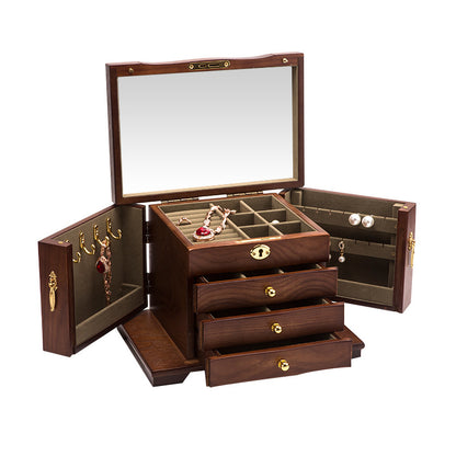 Creative Wooden Jewelry Box - Stylish Storage for Earrings, Bracelets, Necklaces & More