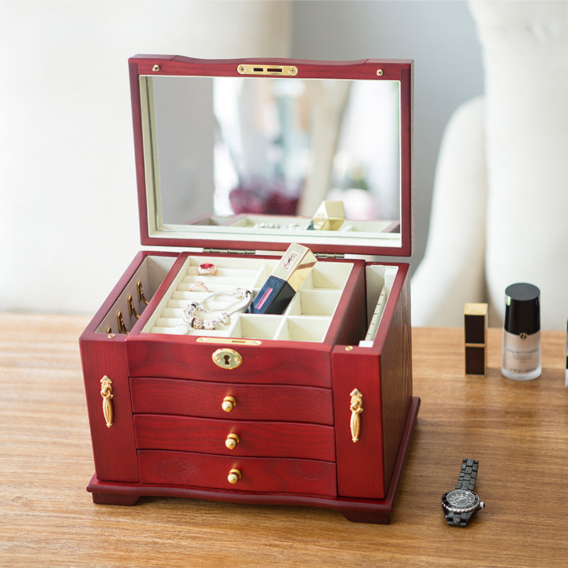 Creative Wooden Jewelry Box - Stylish Storage for Earrings, Bracelets, Necklaces & More