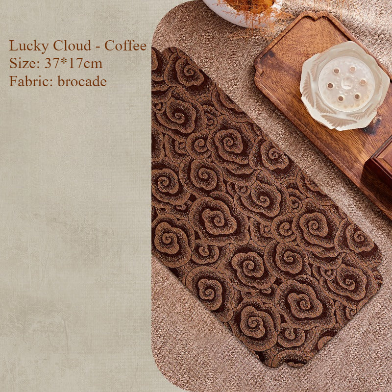 Chinese Style Incense Mat - Cotton Linen Tea Table Mat with Anti-Slip Backing