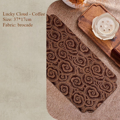 Chinese Style Incense Mat - Cotton Linen Tea Table Mat with Anti-Slip Backing