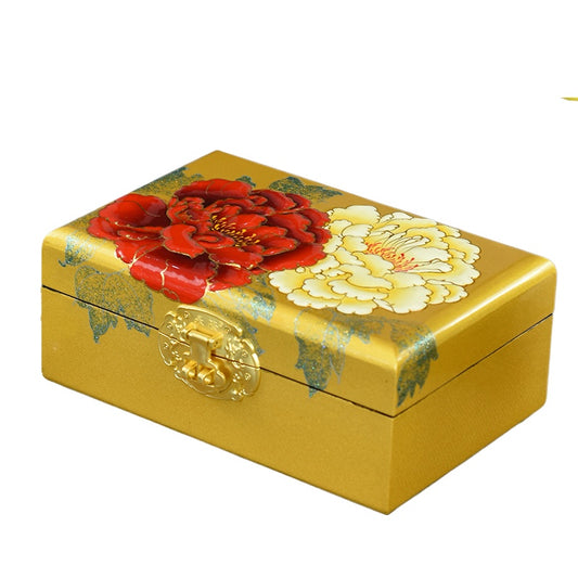 Lacquerware Jewelry Box – Handcrafted Wooden Jewelry Storage Box with Mirror, Vintage Style Gift for Women, Perfect for Rings, Necklaces & Earrings