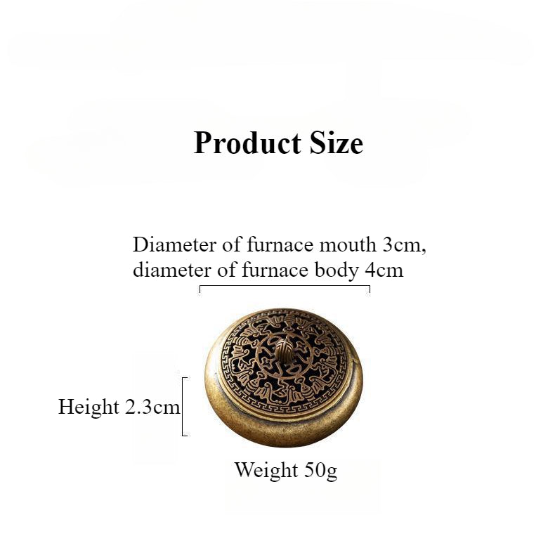 Vintage Brass Aromatherapy Incense Burner – Five Blessings Fingertip Style with Incense Plate for Indoor Use