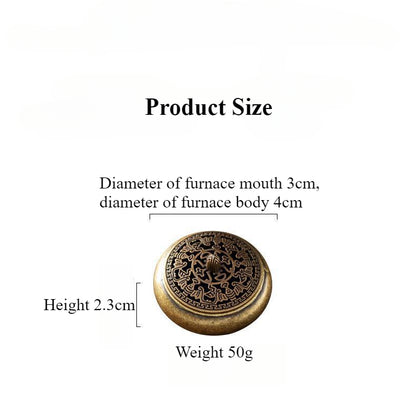 Vintage Brass Aromatherapy Incense Burner – Five Blessings Fingertip Style with Incense Plate for Indoor Use
