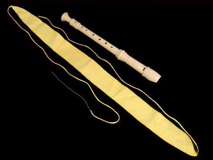 Recorder Cleaning Swab with Weighted String - Double-Sided Flannel Cloth for Recorder/Trumpet/Oboe (Yellow, Non-Shedding)