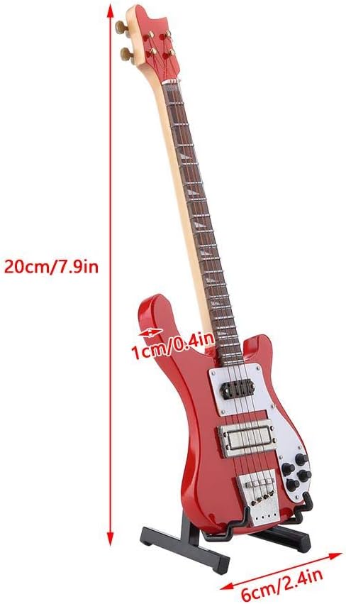 Mini Electric Guitar Model Ornament, Electric Bass Model, Birthday Gift Ornament, Wooden Handicraft, Mini Musical Instrument