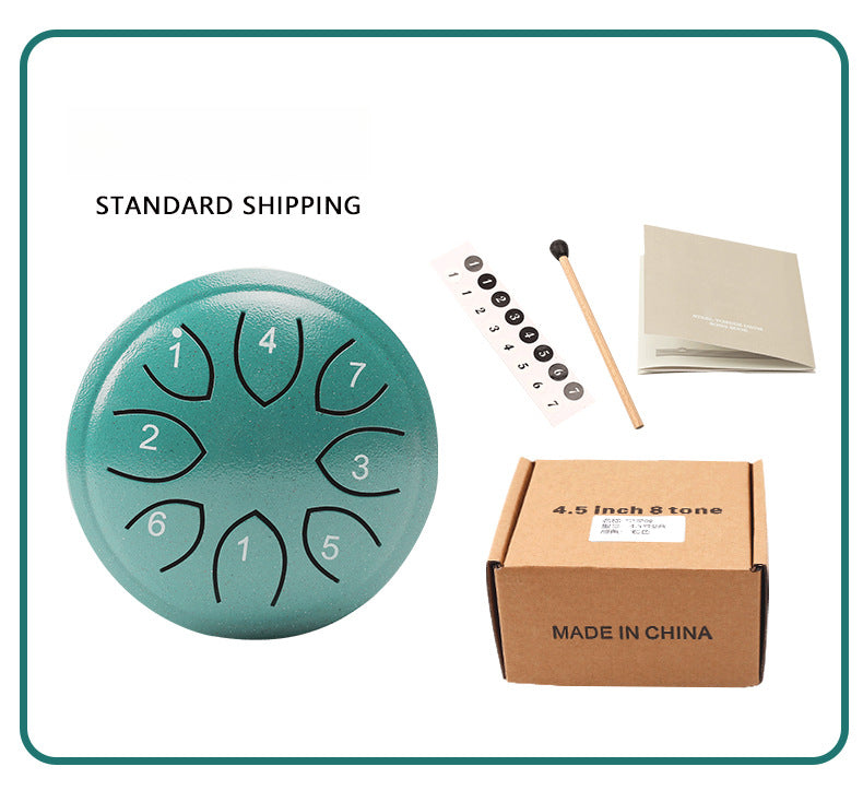4.5-inch 8-Note C Key Steel Tongue Drum - 11cm Handpan with Mellow & Stable Sound (321g)
