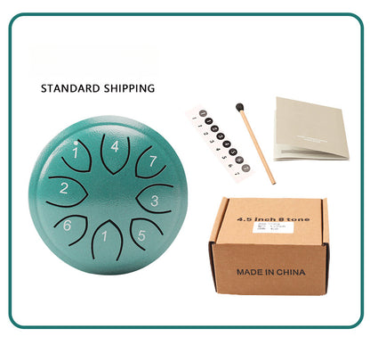 4.5-inch 8-Note C Key Steel Tongue Drum - 11cm Handpan with Mellow & Stable Sound (321g)