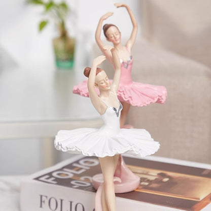 Dancing Girl Resin Figurine - Artistic Ballet Dancer for Room or Bookshelf Decoration