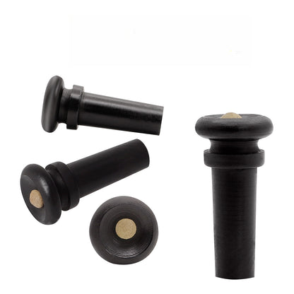 Elegant 4/4 Violin Fittings Set - Ebony with Boxwood Inlay Tailpiece, Pegs, Endpin, and Chin Rest