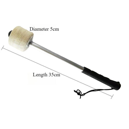 Bass Drum Mallet - Stainless Steel/Aluminum Shaft with White Felt Head (30cm/35cm)