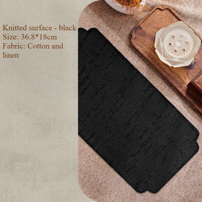 Chinese Style Incense Mat - Cotton Linen Tea Table Mat with Anti-Slip Backing