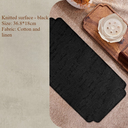 Chinese Style Incense Mat - Cotton Linen Tea Table Mat with Anti-Slip Backing