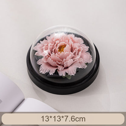 Handmade Ceramic Peony Flower Decor - Realistic Desktop & Car Ornament with Perfume Function