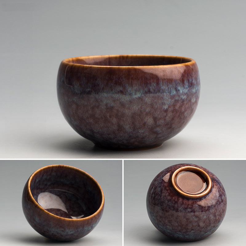 Jianzhan Kiln-Transformed Tea Cup - Handmade Ceramic Tea Bowl (120ml, 8x5cm)