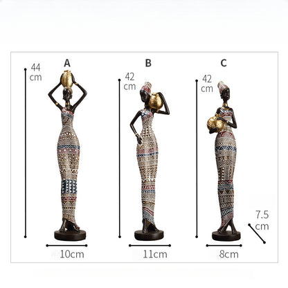 African Art Statue: Graceful Female Sculpture for Home and Office Decoration