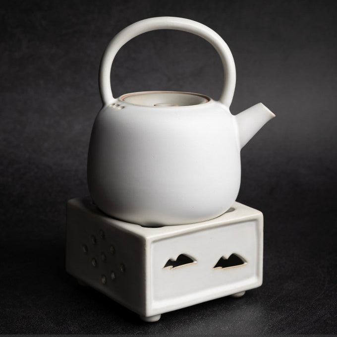 Handcrafted Pewter-Glazed Teapot - Retro Style Gongfu Tea Pot with Lotus Bud Design