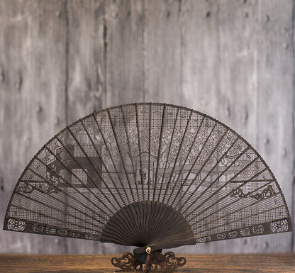 Suzhou Sandalwood Folding Fan - Handcrafted Chinese Artisan Fan