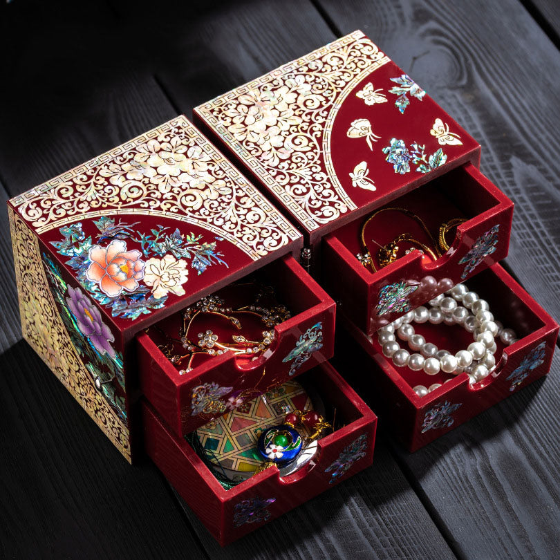 Mother of Pearl Small  Jewelry Box - Unique Gifts Wooden Box Sister birthday gifts from sister, christmas gifts for women birthday unique gifts for her Oriental Room Decor