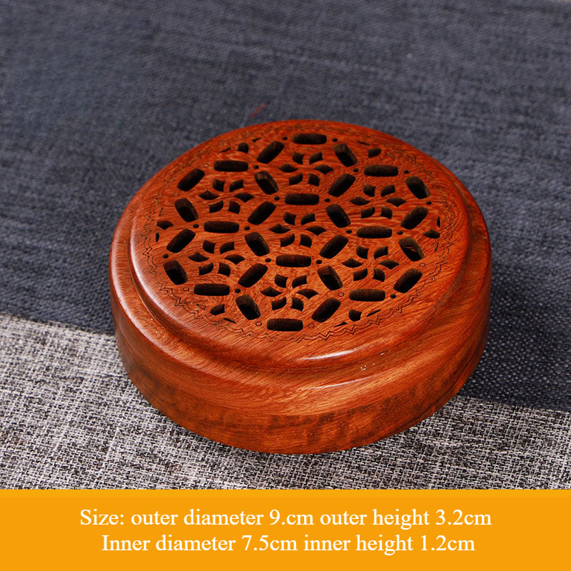 Rosewood Incense Holder - Stylish Hollow Carved Wooden Box for Home, Meditation & Relaxation