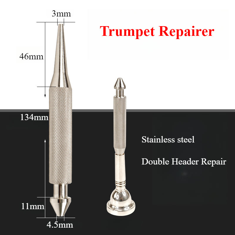 Brass Mouthpiece Repair Tool - Stainless Steel Fixer for Trumpet/Trombone/French Horn Mouthpieces (Non-Slip Diamond Pattern Handle)