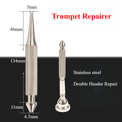 Brass Mouthpiece Repair Tool - Stainless Steel Fixer for Trumpet/Trombone/French Horn Mouthpieces (Non-Slip Diamond Pattern Handle)