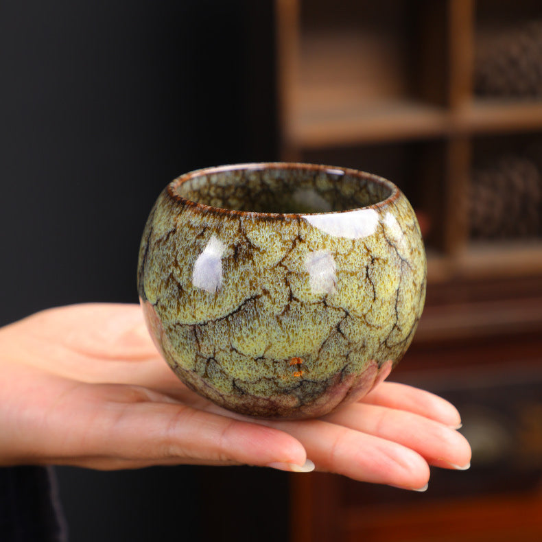 Jian Zhan Tea Cups Set – Natural Glaze Transformation, Dragon Egg & Bamboo Hat Cups, Ceramic Gongfu Tea Set with Gift Box