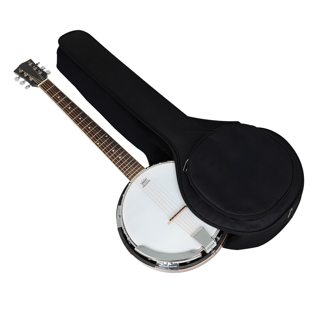 5-String Banjo Case – Waterproof Oxford Fabric, Dual Metal Zippers & Reinforced Padding (Black)