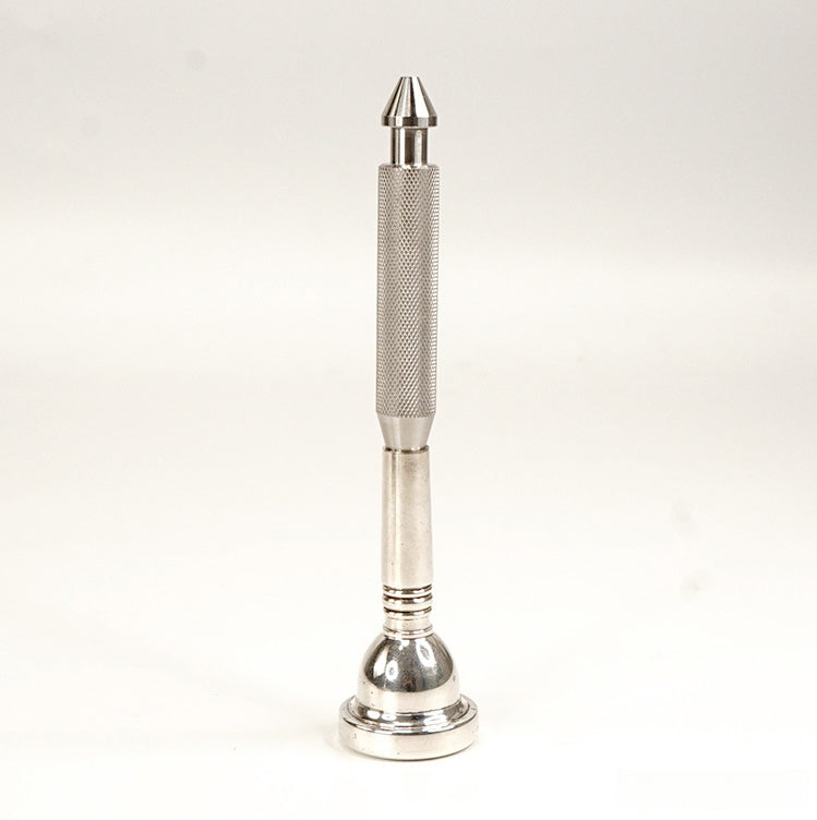 Brass Mouthpiece Repair Tool - Stainless Steel Fixer for Trumpet/Trombone/French Horn Mouthpieces (Non-Slip Diamond Pattern Handle)