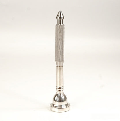 Brass Mouthpiece Repair Tool - Stainless Steel Fixer for Trumpet/Trombone/French Horn Mouthpieces (Non-Slip Diamond Pattern Handle)